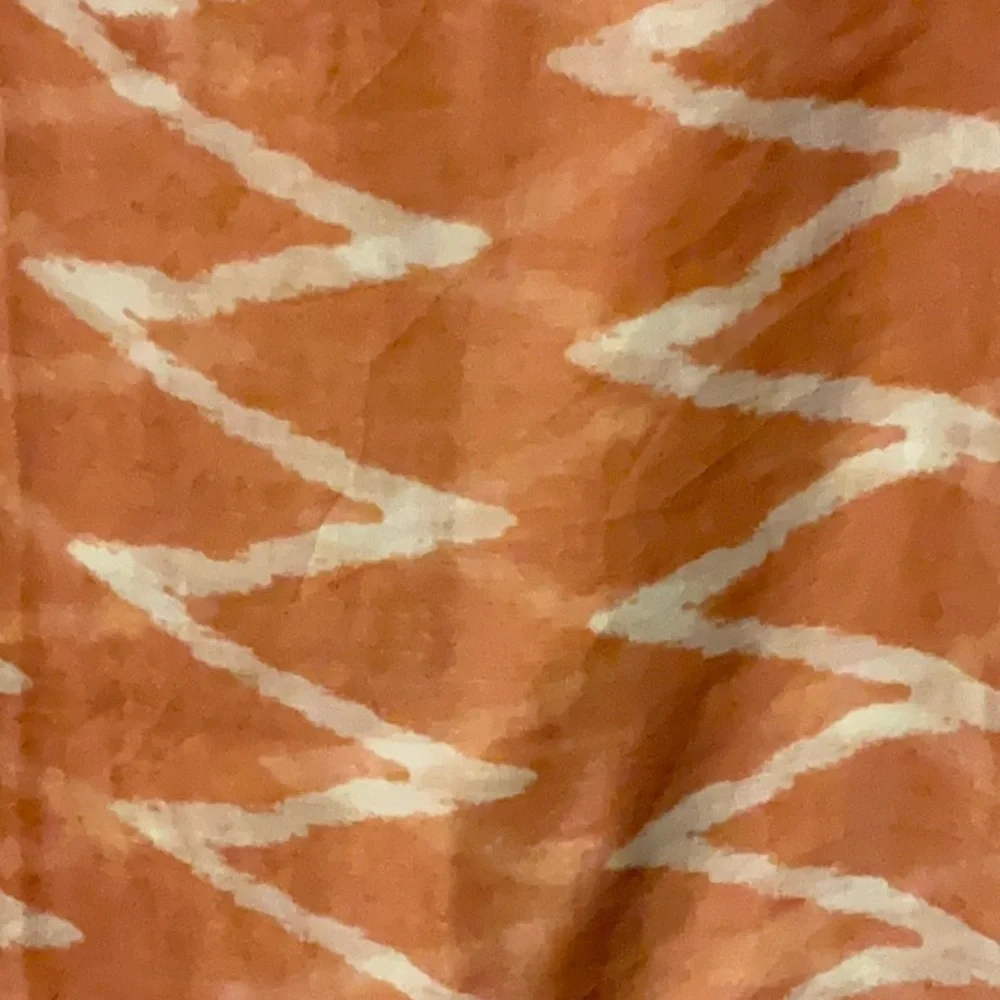 White and Orange Midi Pencil Scarf for Resort Wear